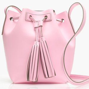 Pink Mini Leather Bucket Bag